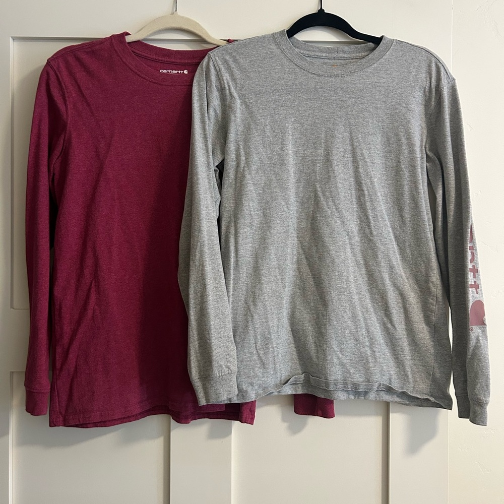 Carhartt Long Sleeve Tees - purple/pink and Gray
